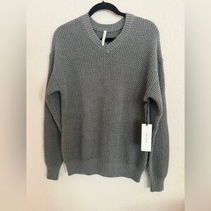 NWT Paper Label Gray V-Neck Sweater